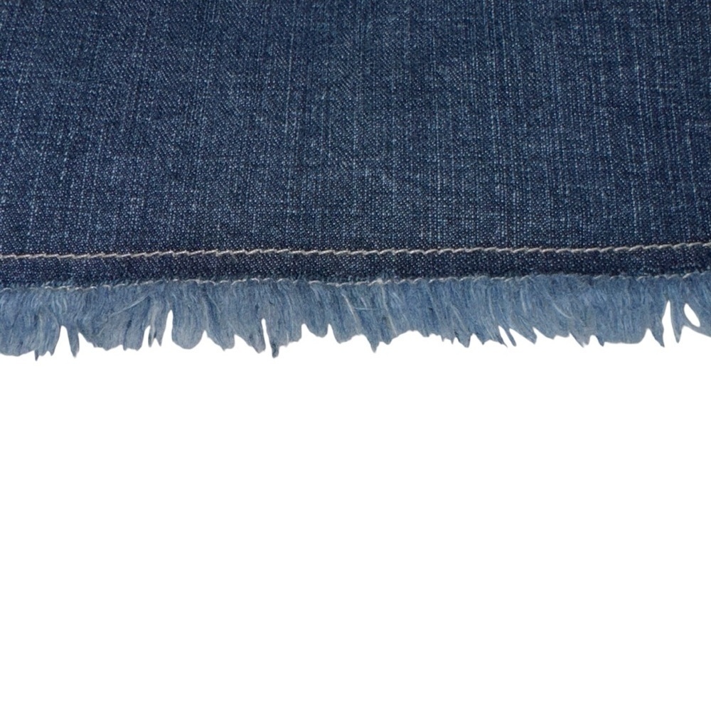Y2K Gloria Vanderbilt Denim Skirt Size 12 Blue Button Front Raw Hem VTG - Picture 6 of 7